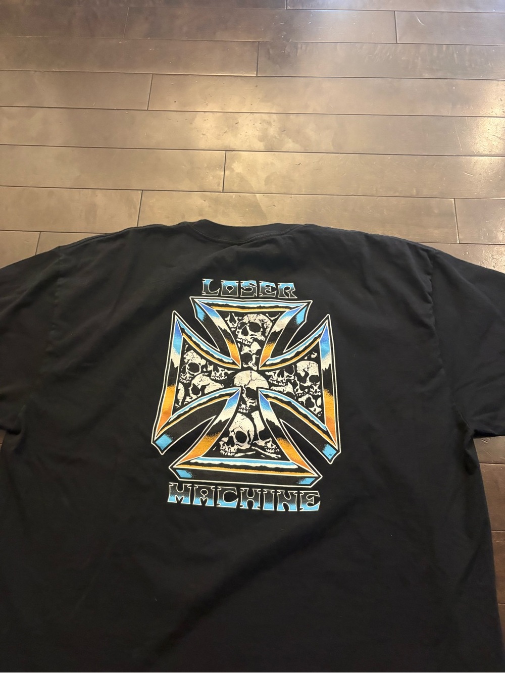 Y2K skull biker tee